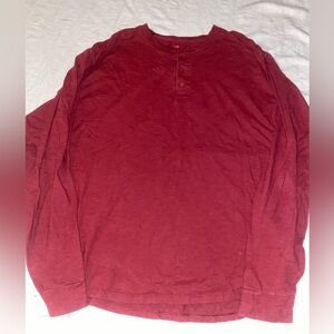 Hanes X Temp Henley Long Sleeve T Shirt Mens Size XL